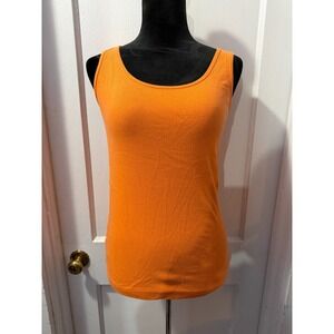 Eddie Bauer Orange Ribbed Tank Top in S